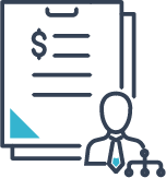 Icon representing comprehensive tracking of subcontractor financials in construction accounting software.